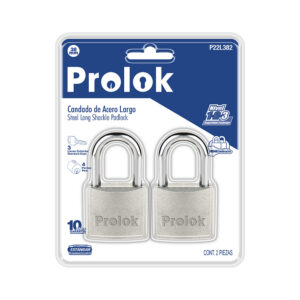 Juego de candados de acero largos 38 mm, llave estándar, 2 piezas Prolok - Ferrechingón