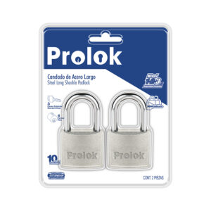 Juego de candados de acero largos 45 mm, llave estándar, 2 piezas Prolok - Ferrechingón