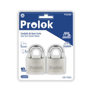 Juego de candados de acero cortos 38 mm, llave estándar, 2 piezas Prolok - Ferrechingón