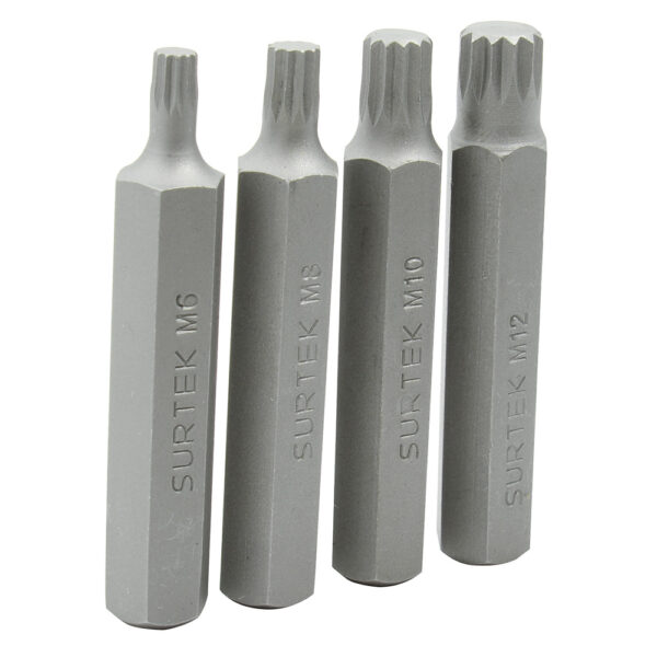 Juego de puntas bristol hexágono de 1/4", 4 piezas Surtek - Ferrechingón