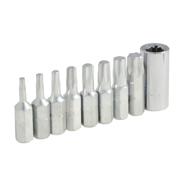 Juego de puntas Torx hexágono de 1/4" con adaptador, 9 piezas Surtek - Ferrechingón
