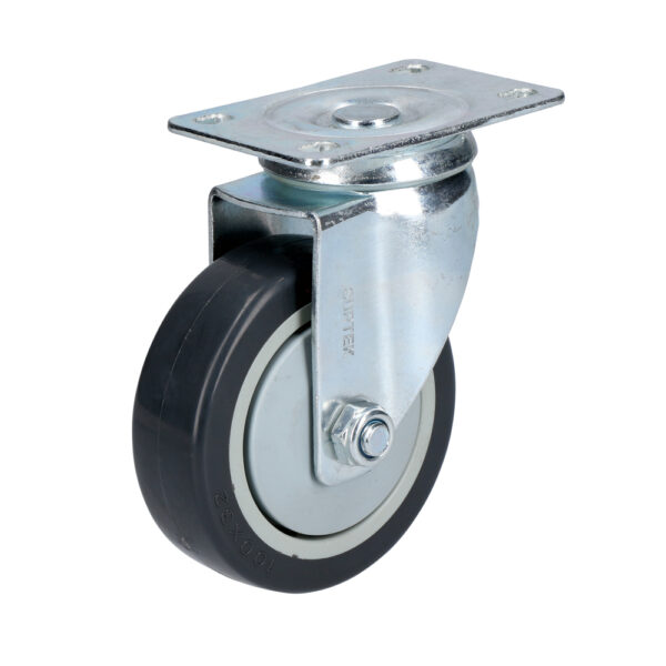 Rodaja de poliuretano negro giratoria 4" Surtek - Ferrechingón