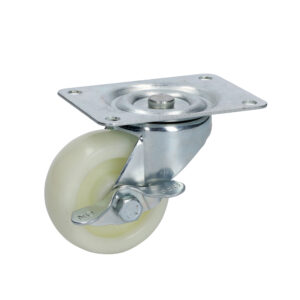 Rodaja de polipropileno blanca giratoria con freno 2-1/2" Surtek - Ferrechingón
