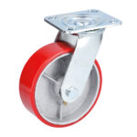 Rodaja de fierro con poliuretano rojo giratoria 3" Surtek - Ferrechingón