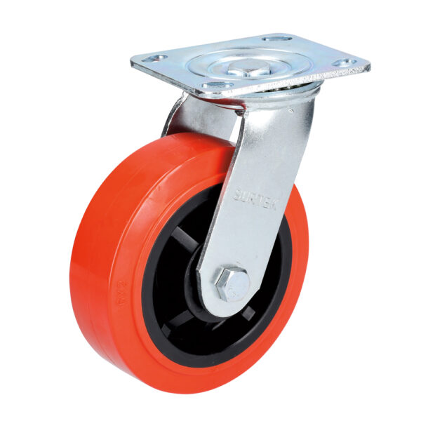 Rodaja de poliuretano rojo giratoria 6" Surtek - Ferrechingón
