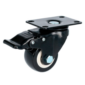 Rodaja de PVC negro con placa giratoria con freno 2-1/2" Surtek - Ferrechingón