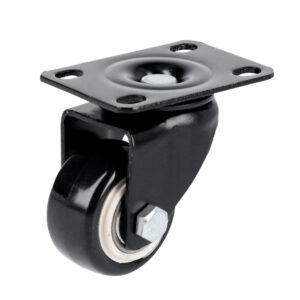Rodaja de PVC negro con placa giratoria 3" Surtek - Ferrechingón