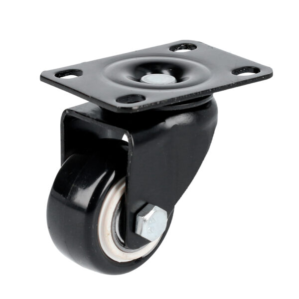 Rodaja de PVC negro con placa giratoria 3" Surtek - Ferrechingón