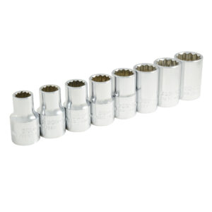 Juego de dados cuadro de 1/2" en pulgadas, 12 puntas, 8 piezas Surtek Juego de dados cuadro de 1/2" en pulgadas, 12 puntas, 8 piezas Surtek - Ferrechingón