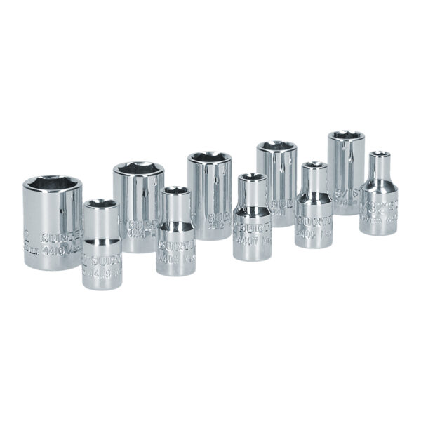 Juego de dados cuadro de 1/4", 6 puntas, en pulgadas, 10 piezas Surtek - Ferrechingón