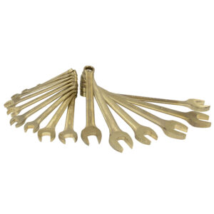 Juego de llaves combinadas de bronce-aluminio antichispa métricas, 12 puntas, 15 piezas Urrea - Ferrechingón