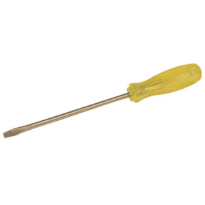 Destornillador de bronce-aluminio antichispa con mango ámbar, punta plana de 1/4" Urrea - Ferrechingón