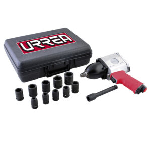 Juego de pistola de impacto neumática cuadro de 1/2" y accesorios métricos, 13 piezas Urrea - Ferrechingón