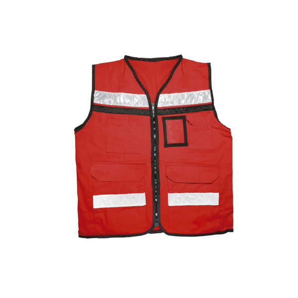 Chaleco de seguridad tipo supervisor cerrado con reflejante rojo EG Urrea - Ferrechingón