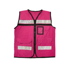 Chaleco de seguridad tipo supervisor cerrado con reflejante rosa CH Urrea - Ferrechingón